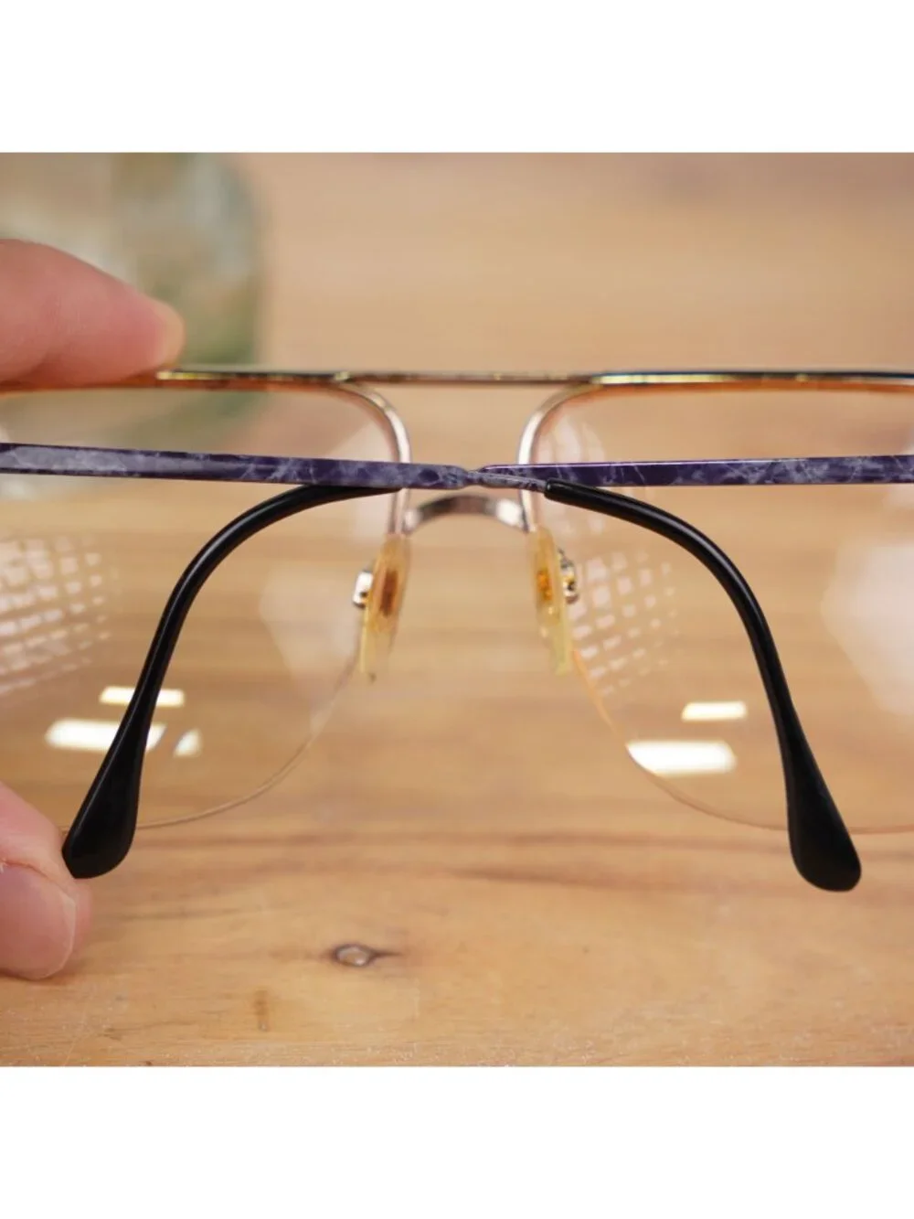 VTG Revue R2040 Aviator Glasses W/ Marbled Purple Pattern Frame Only 60-16 Italy